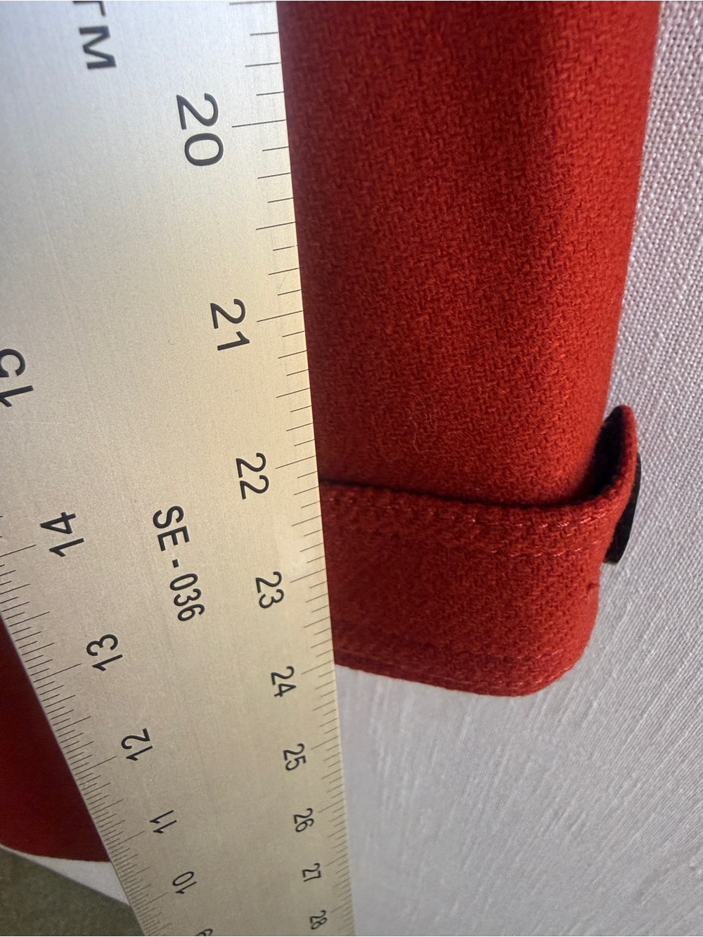 BURBERRY BRIT Red Wool Leather Collar Military Coat US 8 - Picture 16 of 16